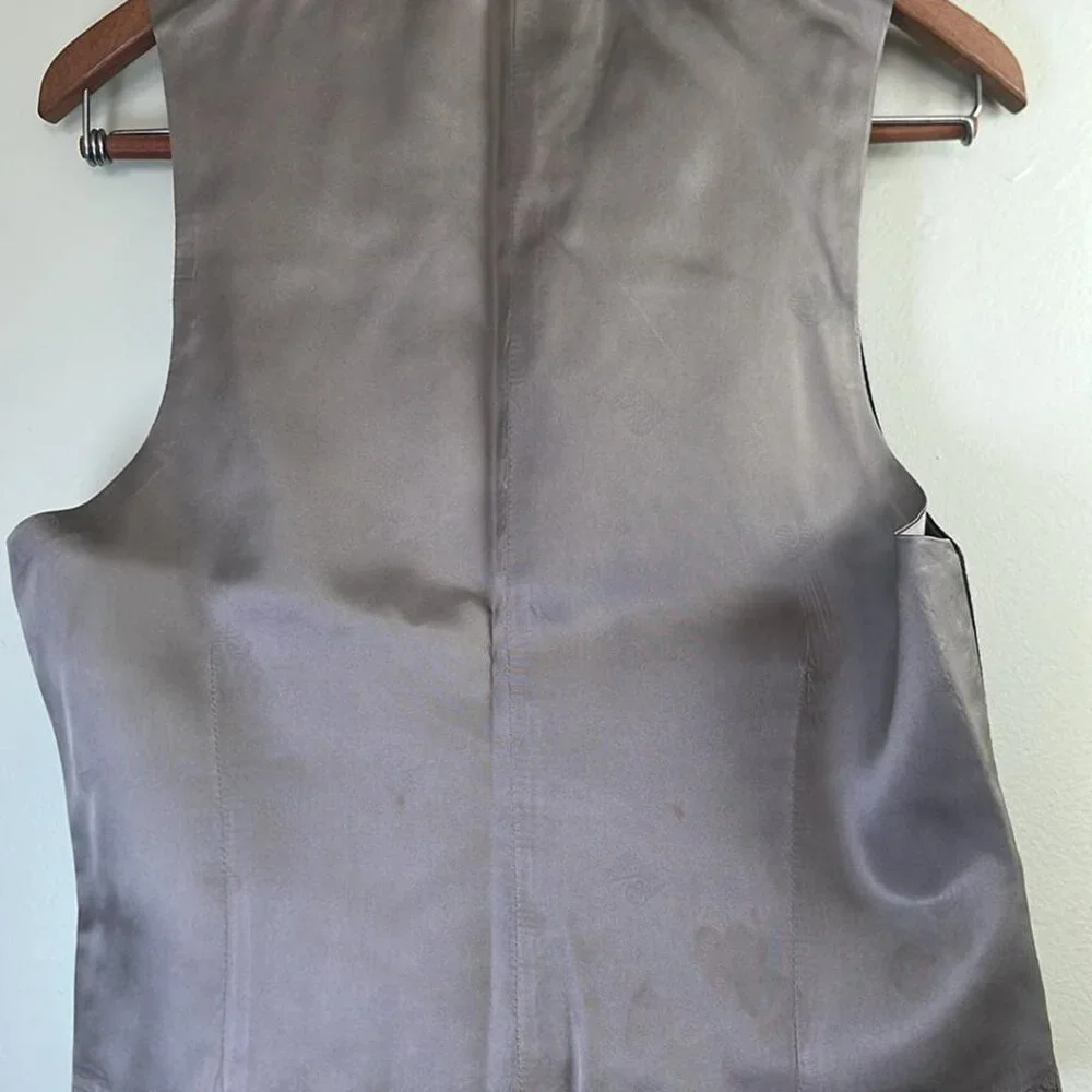 Pierre Cardin Wool Pinstripe‎ Men's 3 Piece Gray Vintage 70s Banker CEO MobBoss